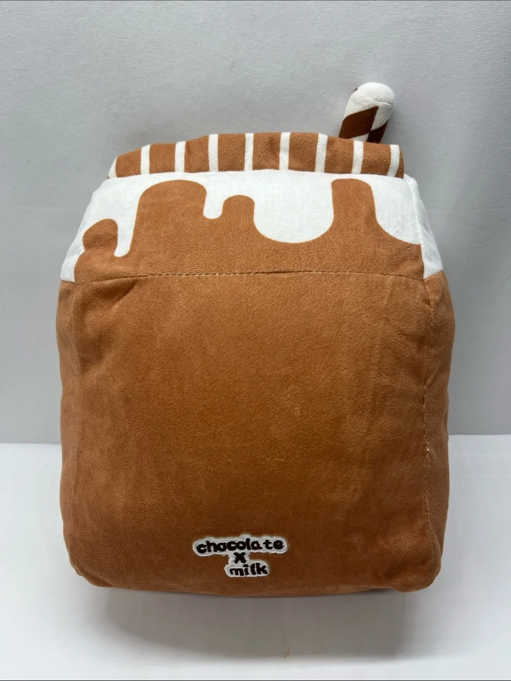 Chocolate Plush Milk Carton Kids Bag - Brown, Cream, Pink